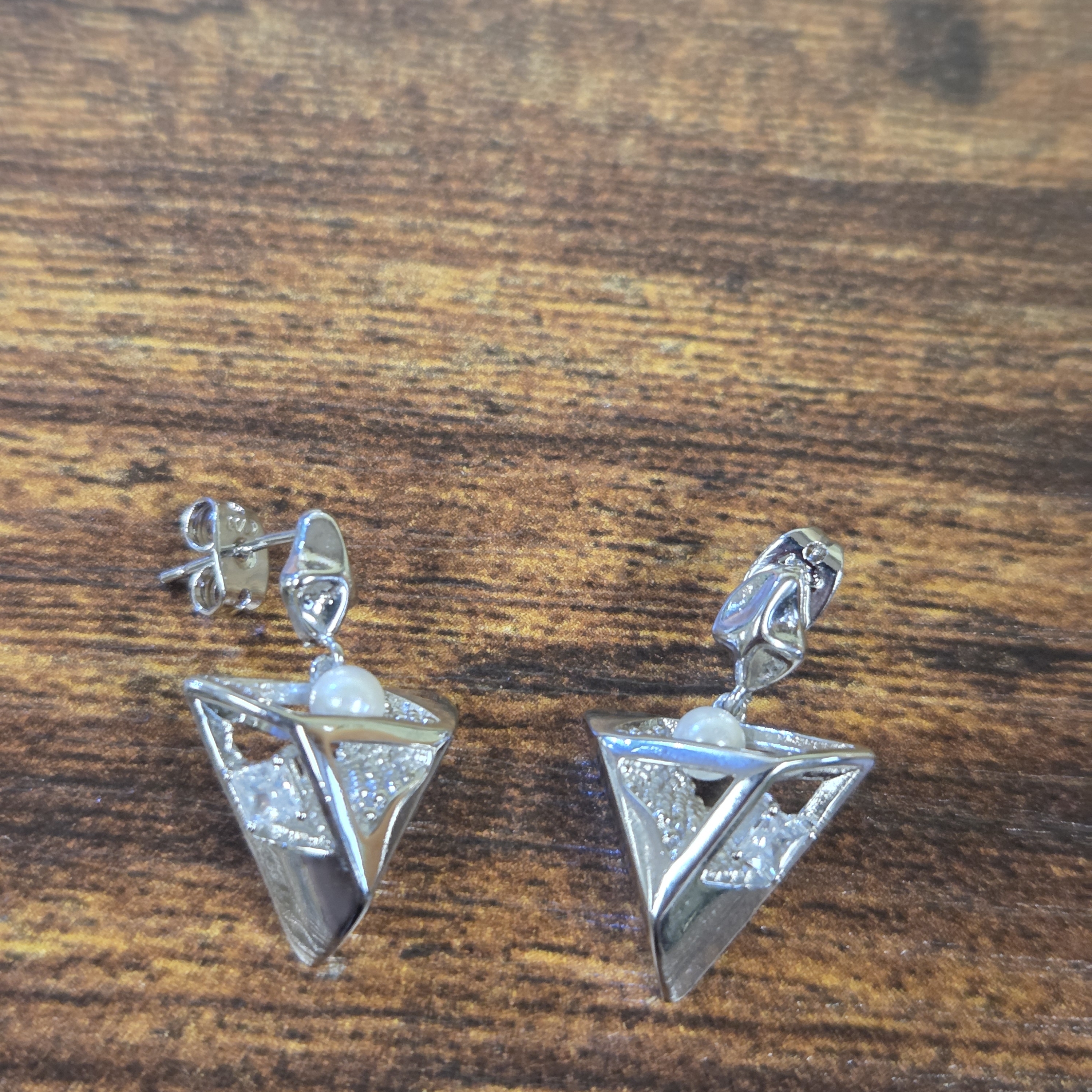 Bogo18k White Gold Plated Geometric Earrings 13$